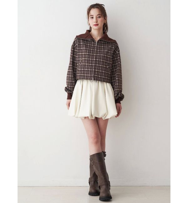 CALNAMUR「チェックニットソーブルゾン」|ブルゾン・スタジャン|