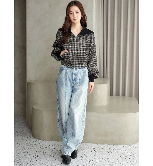 CALNAMUR「チェックニットソーブルゾン」|ブルゾン・スタジャン|