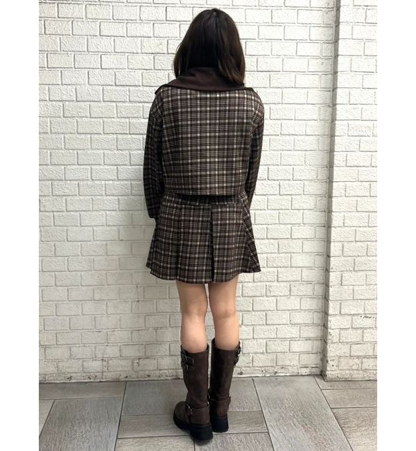 CALNAMUR「チェックニットソーブルゾン」|ブルゾン・スタジャン|