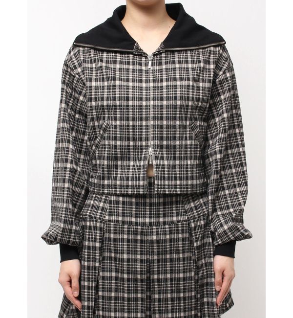 CALNAMUR「チェックニットソーブルゾン」|ブルゾン・スタジャン|