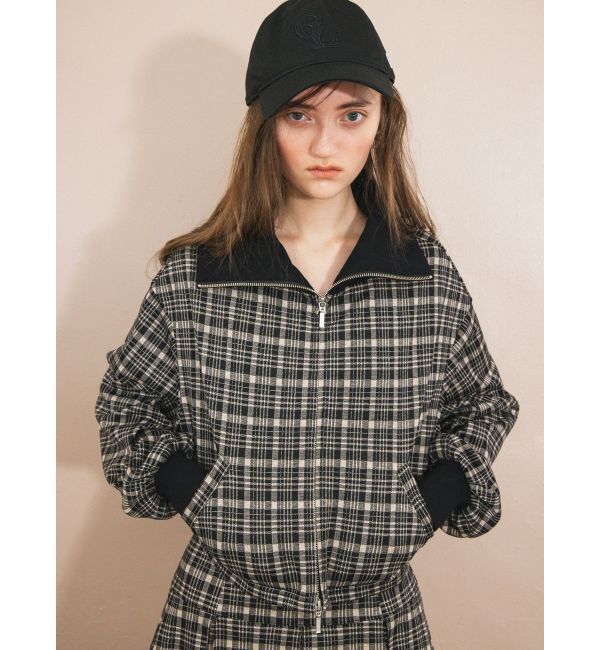 CALNAMUR「チェックニットソーブルゾン」|ブルゾン・スタジャン|