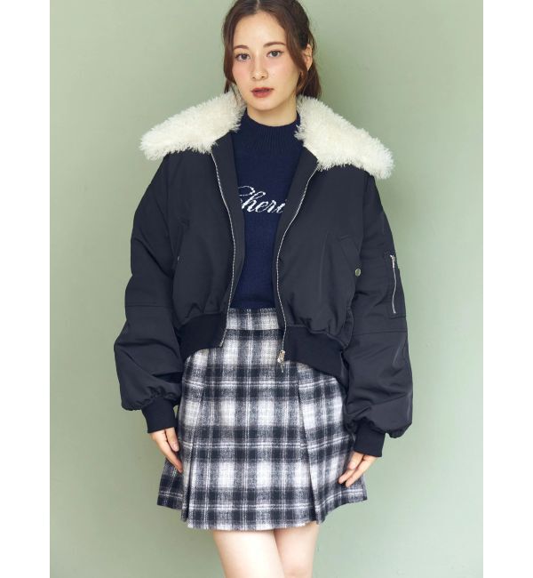 CALNAMUR「ファーカラーバルーンブルゾン」|ブルゾン・スタジャン|