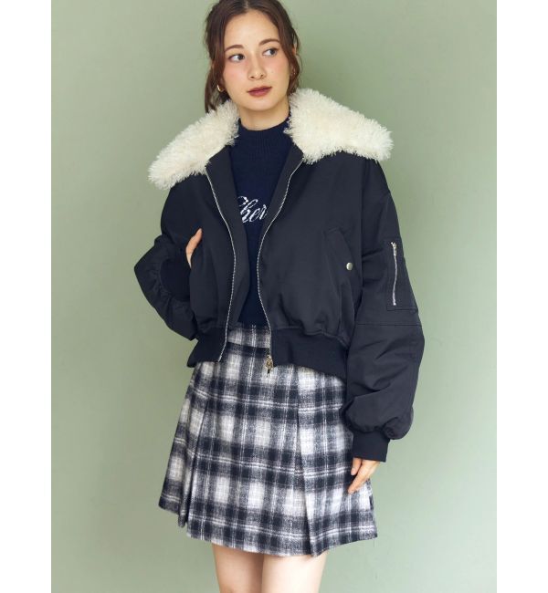 CALNAMUR「ファーカラーバルーンブルゾン」|ブルゾン・スタジャン|