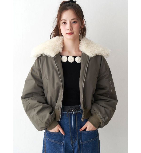 CALNAMUR「ファーカラーバルーンブルゾン」|ブルゾン・スタジャン|