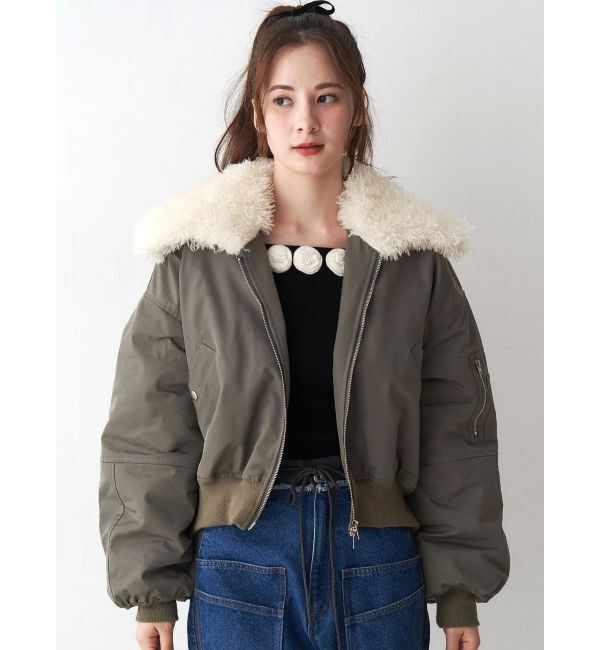 CALNAMUR「ファーカラーバルーンブルゾン」|ブルゾン・スタジャン|