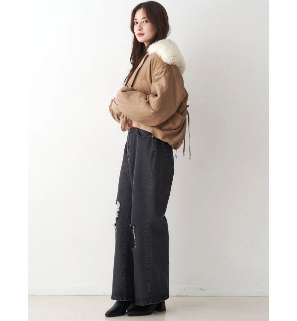 CALNAMUR「ファーカラーバルーンブルゾン」|ブルゾン・スタジャン|