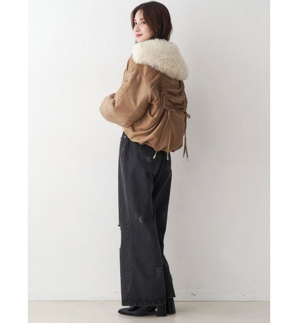 CALNAMUR「ファーカラーバルーンブルゾン」|ブルゾン・スタジャン|