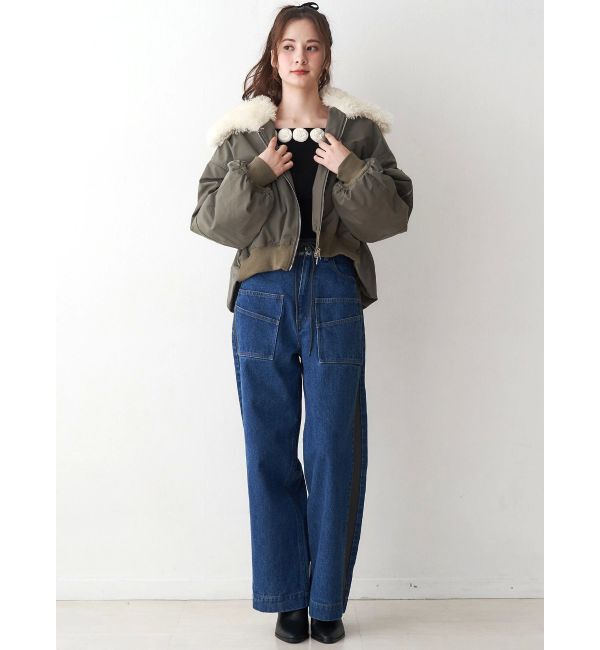 CALNAMUR「ファーカラーバルーンブルゾン」|ブルゾン・スタジャン|