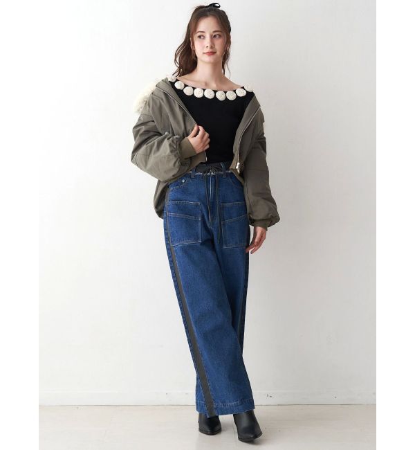 CALNAMUR「ファーカラーバルーンブルゾン」|ブルゾン・スタジャン|