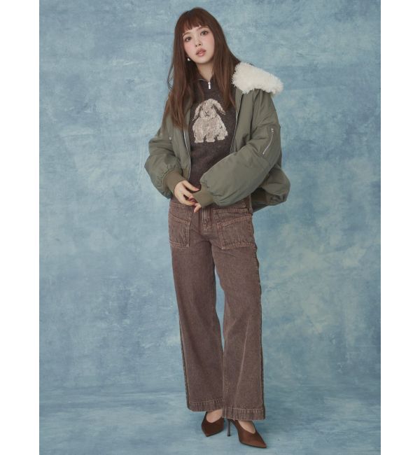 CALNAMUR「ファーカラーバルーンブルゾン」|ブルゾン・スタジャン|