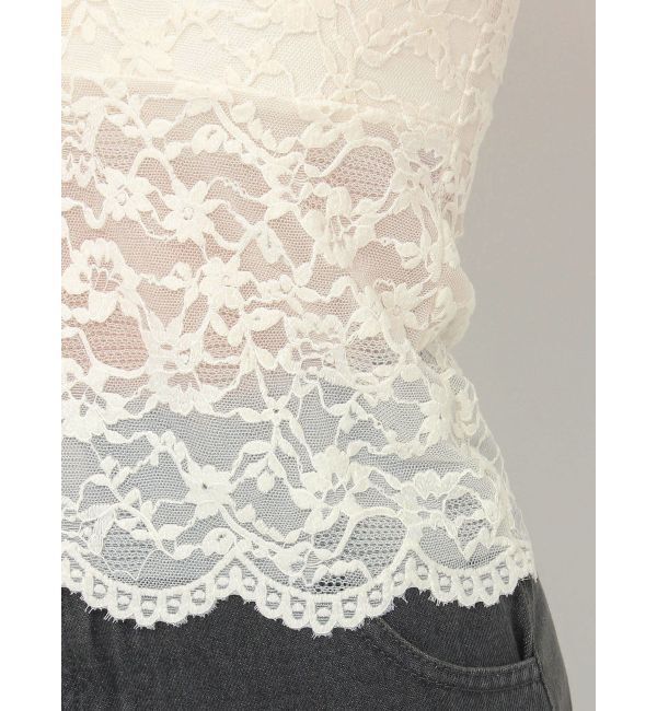 CALNAMUR「ピーチレースパットイントップス」|Tシャツ・カットソー|