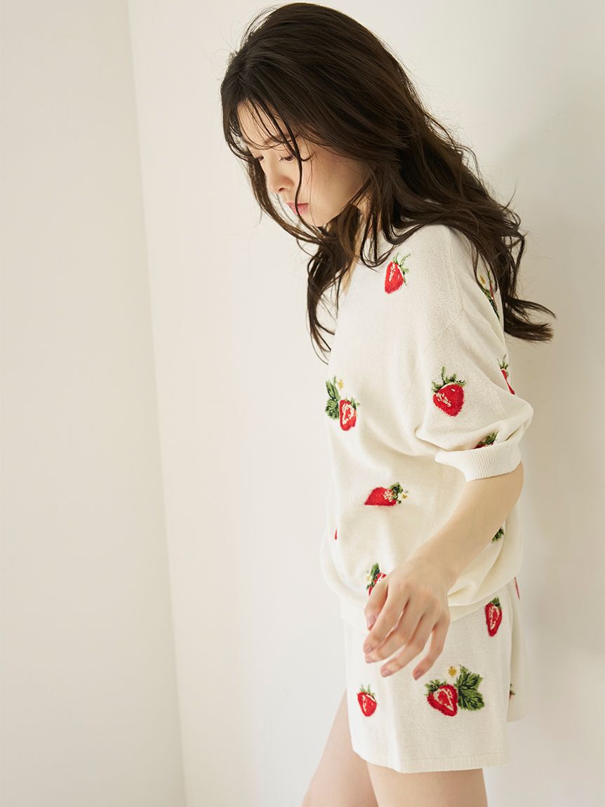 SNIDEL HOME「ストロベリーニットショートパンツ」|ルームウェア|