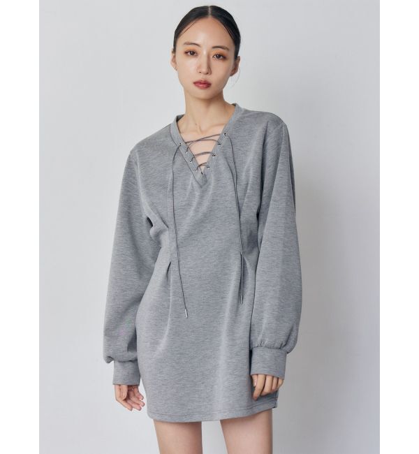 MURUA「デザインレースアップミニワンピース」|ワンピース|