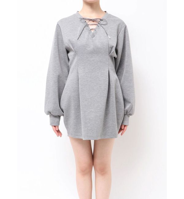 MURUA「デザインレースアップミニワンピース」|ワンピース|