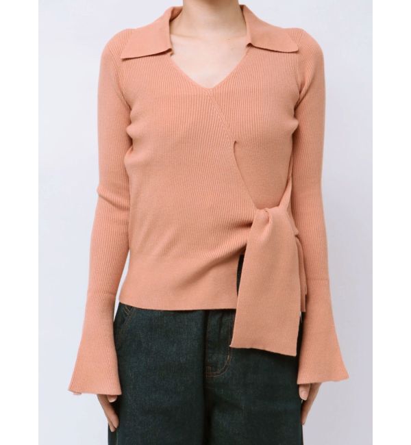 LAGUNAMOON「カシュクールウエストリボンニットトップス」|ニット・セーター|