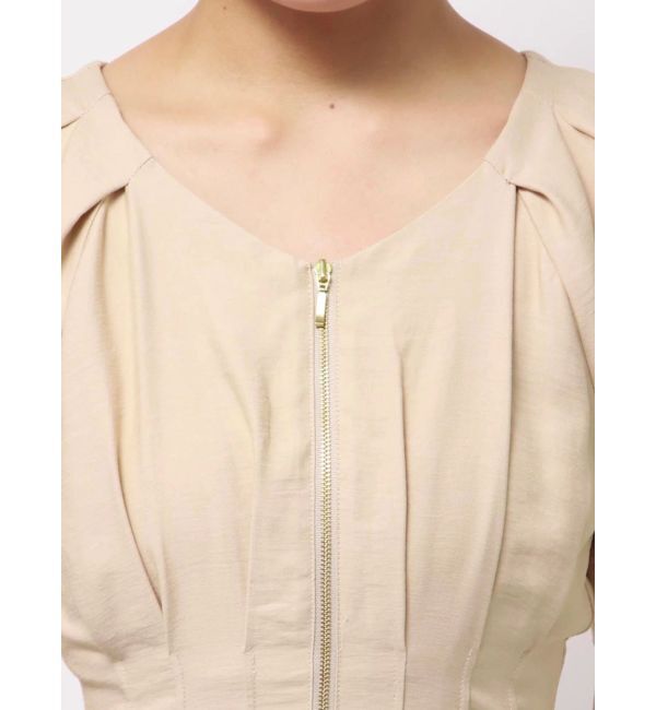 LAGUNAMOON「【追加生産/新色追加】フロントZIPウエストタックワンピース」|ワンピース|