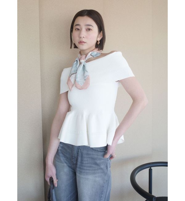 LAGUNAMOON「ペプラムオフショルニットプルオーバー」|ニット・セーター|