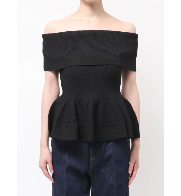 LAGUNAMOON「ペプラムオフショルニットプルオーバー」|ニット・セーター|