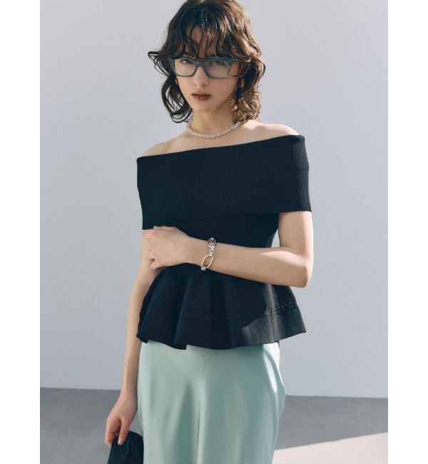 LAGUNAMOON「ペプラムオフショルニットプルオーバー」|ニット・セーター|