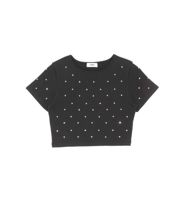 EVRIS「ラインストーンコンパクトＴシャツ」|Tシャツ・カットソー|