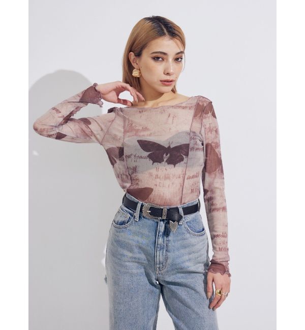 EVRIS「バタフライシアートップス」|Tシャツ・カットソー|