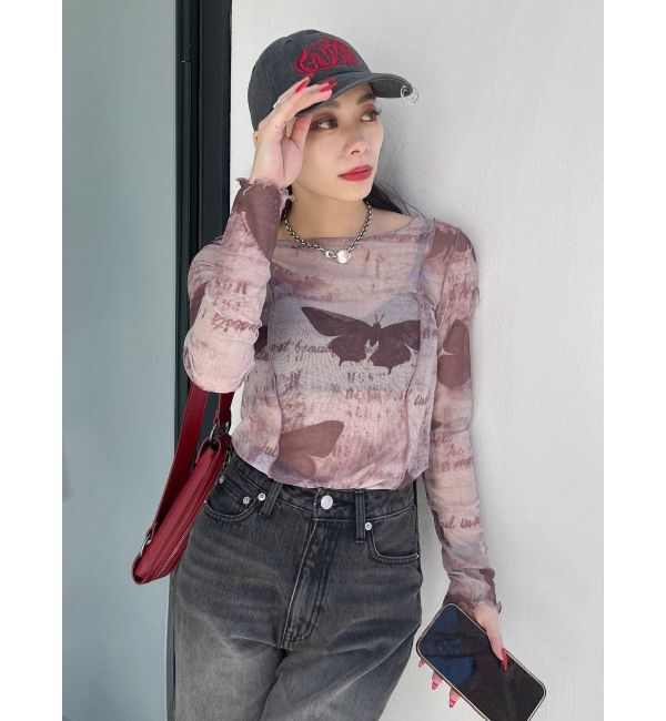 EVRIS「バタフライシアートップス」|Tシャツ・カットソー|