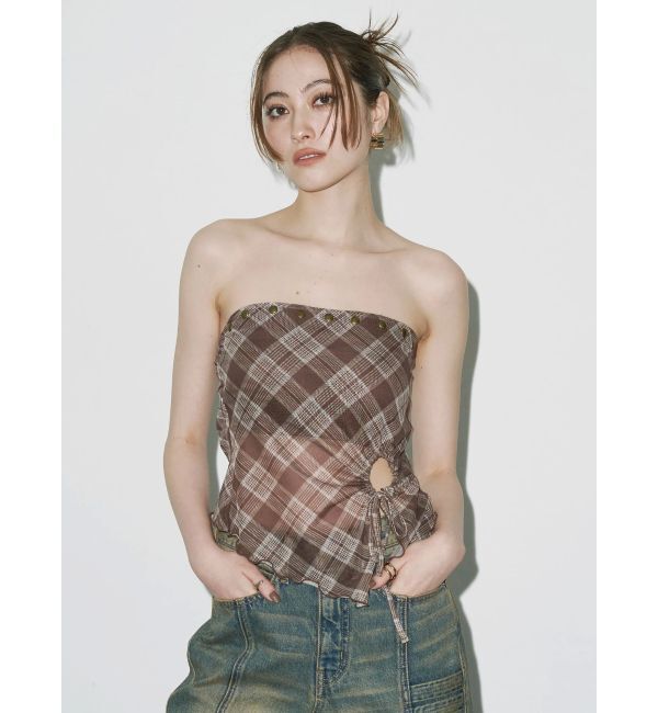 EVRIS「チェックベアトップ」|キャミソール|