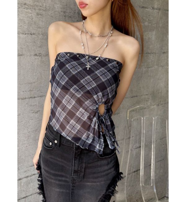 EVRIS「チェックベアトップ」|キャミソール|