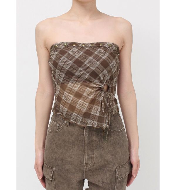 EVRIS「チェックベアトップ」|キャミソール|