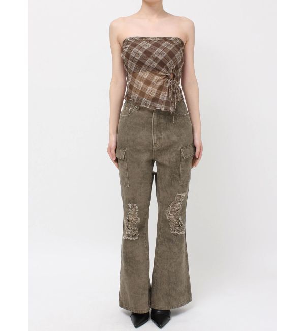 EVRIS「チェックベアトップ」|キャミソール|