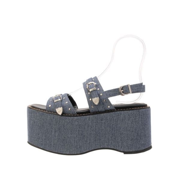 EVRIS「スタッズモチーフプラットフォームサンダル」|サンダル|