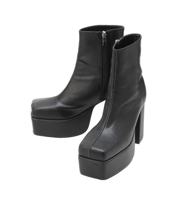 EVRIS「レザーライクチャンキーブーツ」|ショートブーツ|