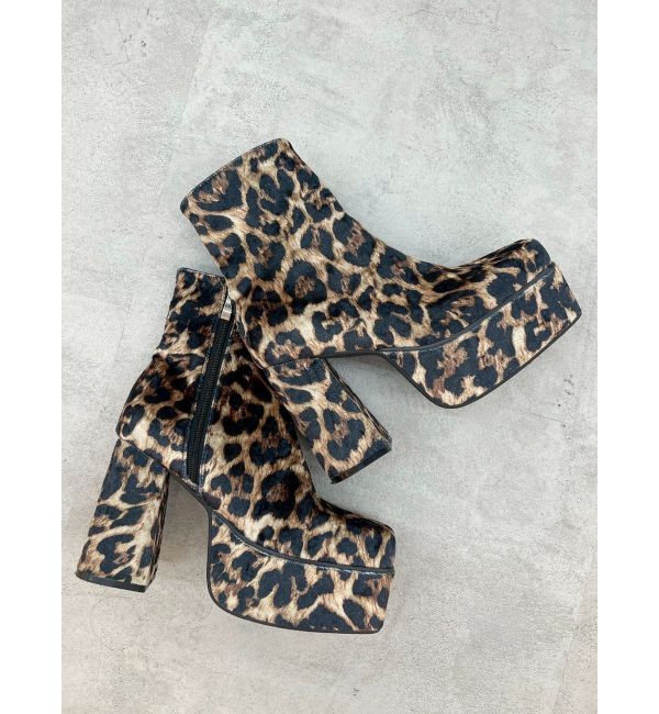 EVRIS「レザーライクチャンキーブーツ」|ショートブーツ|ミックス