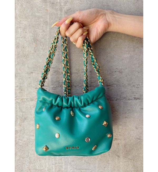 EVRIS「スタッズチェーンミニショルダーBAG」|ショルダー・メッセンジャー|ブルー