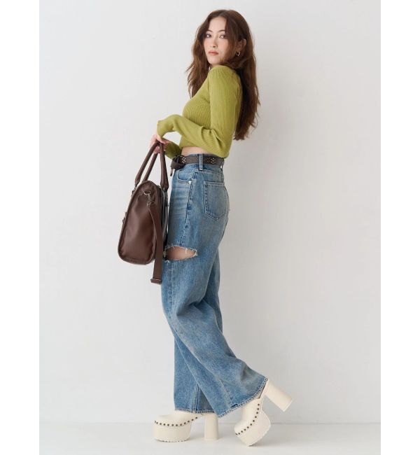 EVRIS「スタッズチャンキーヒールサボ」|サンダル|