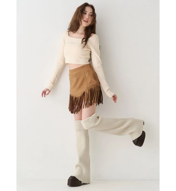 EVRIS「ラインストーンロゴニットトップス」|ニット・セーター|