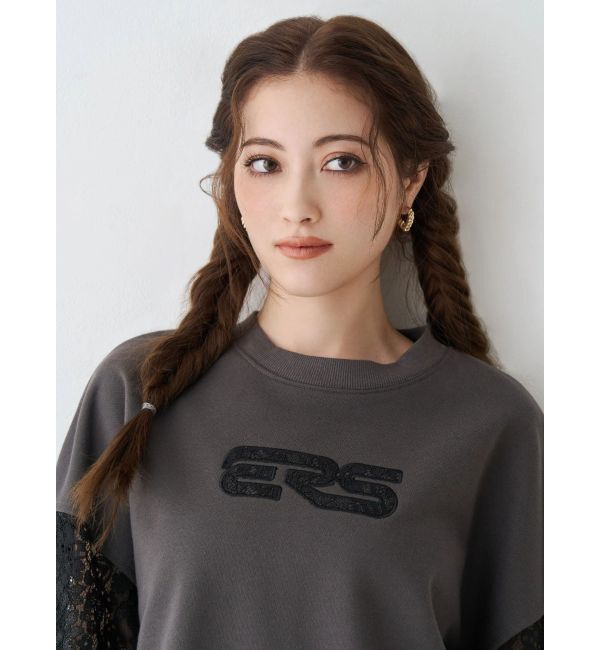 EVRIS「レースEmbroideryスウェットトップス」|スウェット・ジャージ|