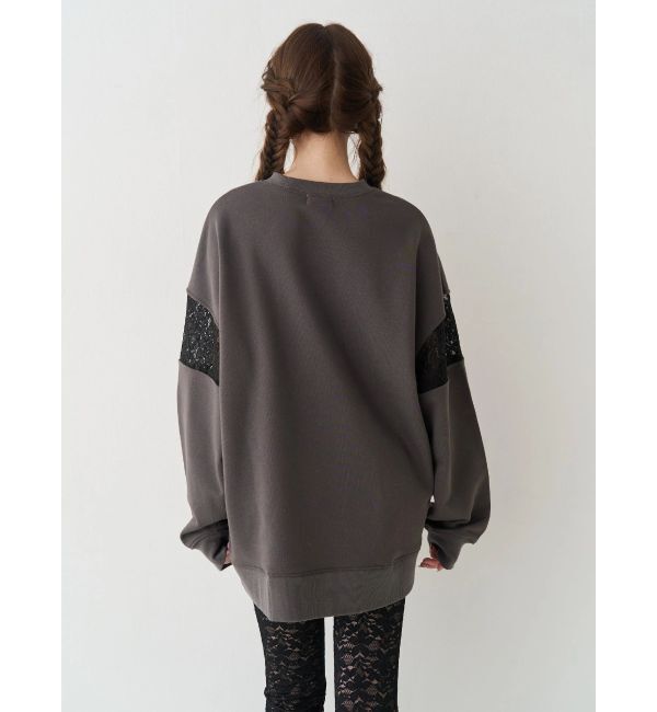 EVRIS「レースEmbroideryスウェットトップス」|スウェット・ジャージ|