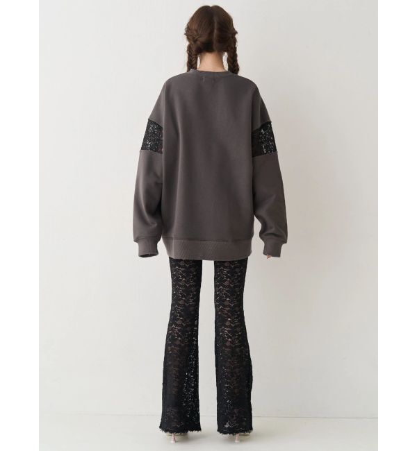 EVRIS「レースEmbroideryスウェットトップス」|スウェット・ジャージ|