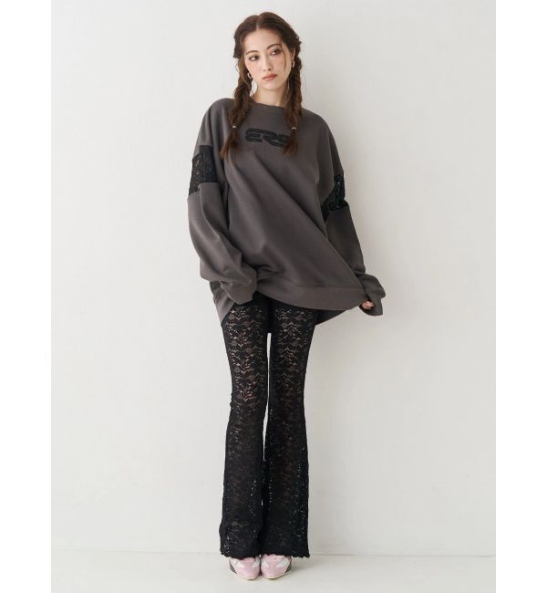 EVRIS「レースEmbroideryスウェットトップス」|スウェット・ジャージ|