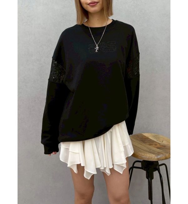 EVRIS「レースEmbroideryスウェットトップス」|スウェット・ジャージ|