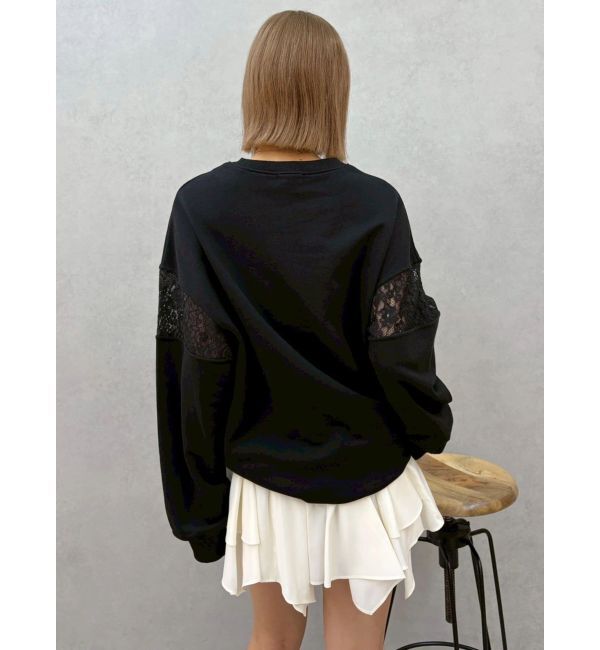 EVRIS「レースEmbroideryスウェットトップス」|スウェット・ジャージ|