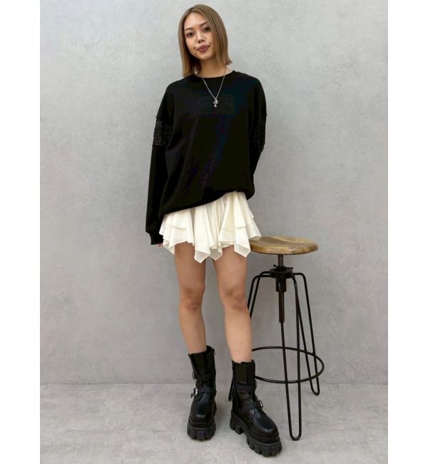 EVRIS「レースEmbroideryスウェットトップス」|スウェット・ジャージ|