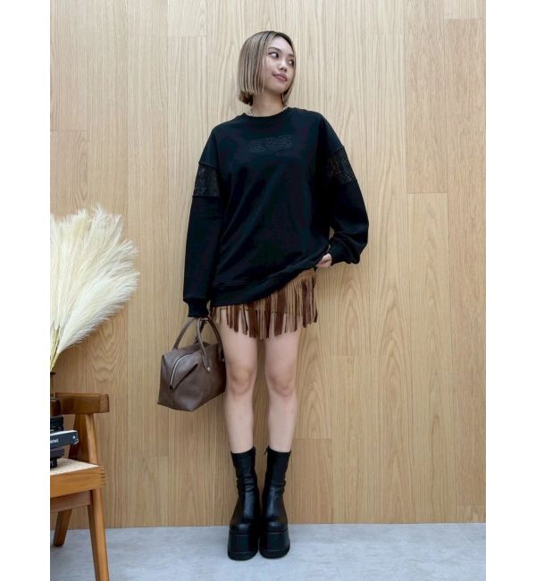 EVRIS「レースEmbroideryスウェットトップス」|スウェット・ジャージ|