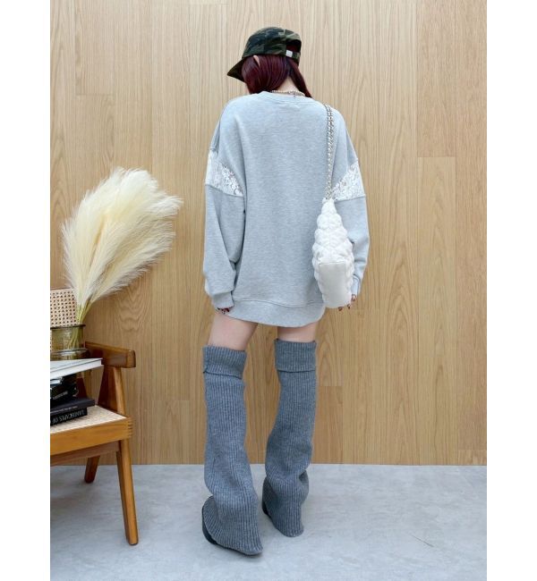 EVRIS「レースEmbroideryスウェットトップス」|スウェット・ジャージ|