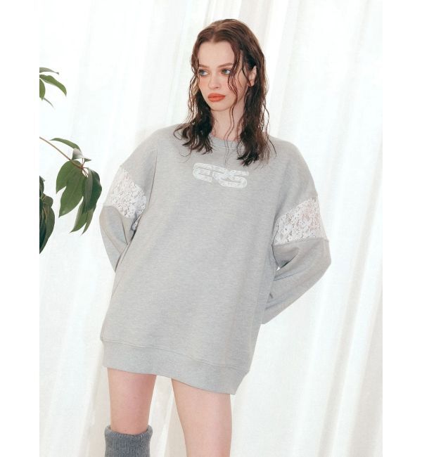 EVRIS「レースEmbroideryスウェットトップス」|スウェット・ジャージ|