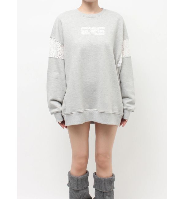 EVRIS「レースEmbroideryスウェットトップス」|スウェット・ジャージ|