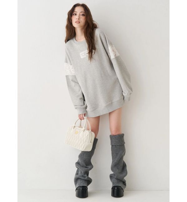 EVRIS「レースEmbroideryスウェットトップス」|スウェット・ジャージ|