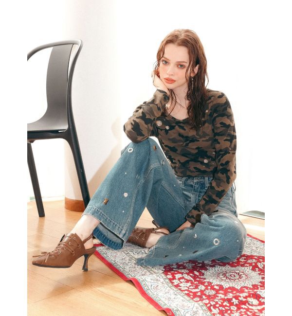 EVRIS「レースアップポインテッドヒール」|サンダル|