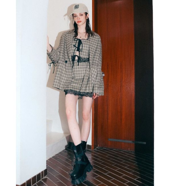 EVRIS「ダブルベルトバックルデザインワークブーツ」|ショートブーツ|